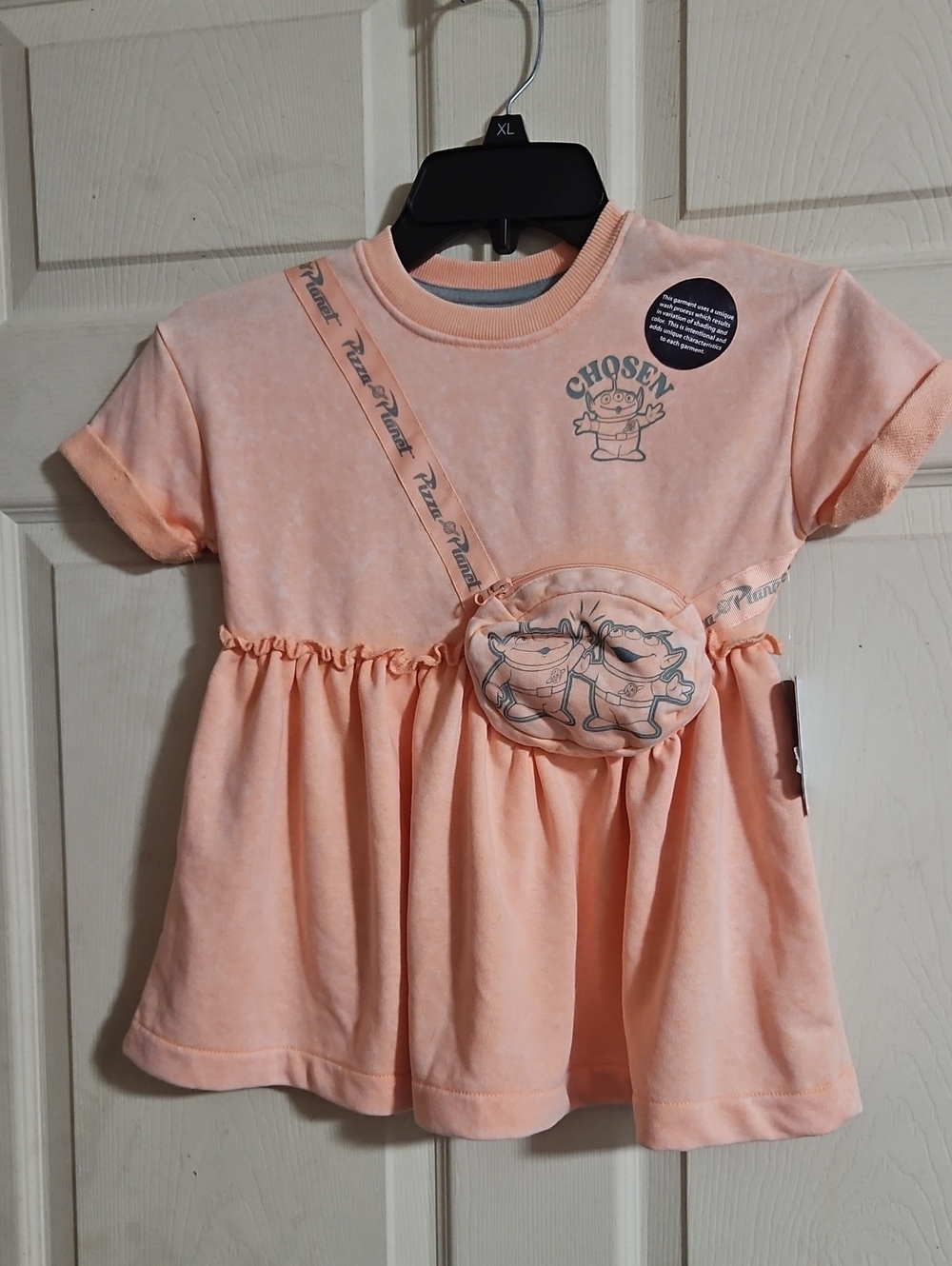 Toy Story Toddler Girls Short Sleeve Graphic Dress with 3D Bag: SALMON: NWT: 2T